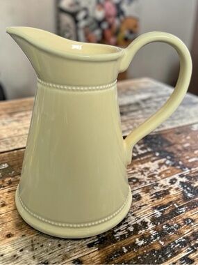 Martha Stewart large Pale Yellow Ceramic Pitcher